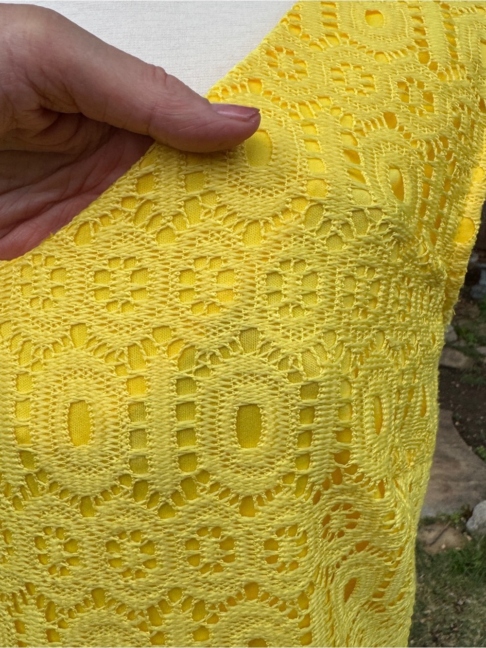 💖 Liz Claiborne Sleeveless Yellow Lace Dress, SZ 6 - Picture 14 of 16